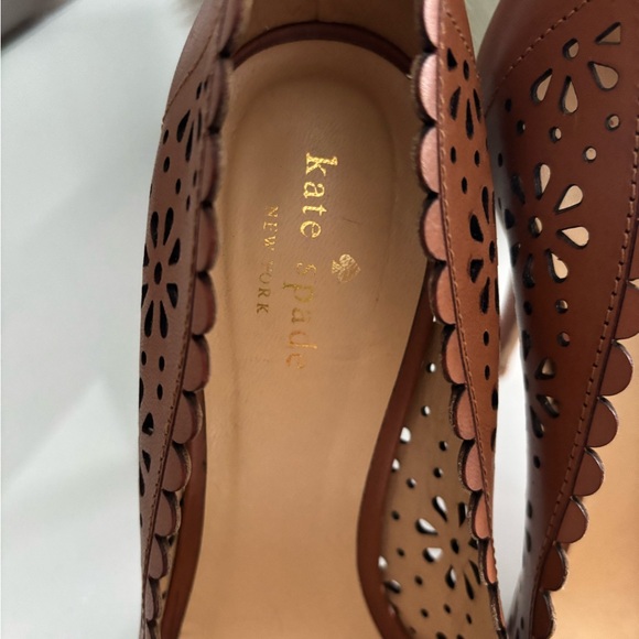 Kate Spade Tan Floral Cutout Heels - Picture 4 of 6
